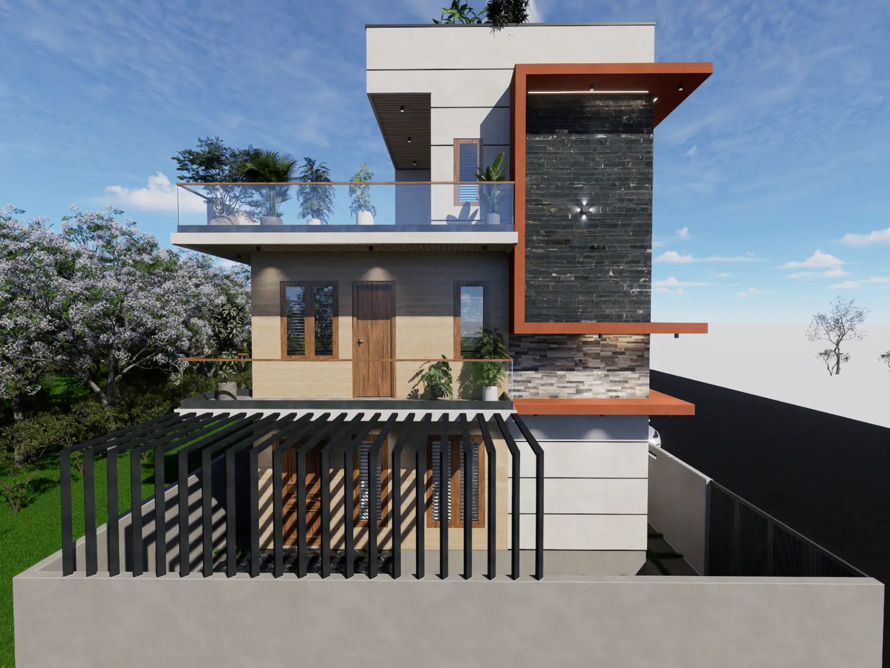Build and Bloom contemporary residential exterior project